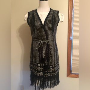 BCBG Maxazria sleeveless long cardigan